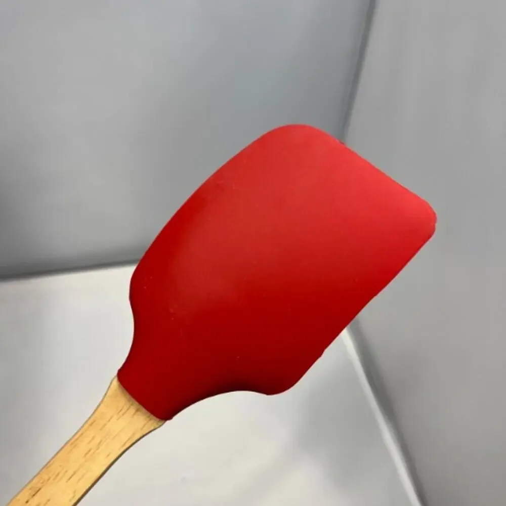 Threshold Merry Christmas Silicone Spatula Wooden Holiday Baking Utensil New